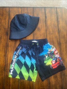 Mario Kart Kids' Green & Blue Swim Shorts